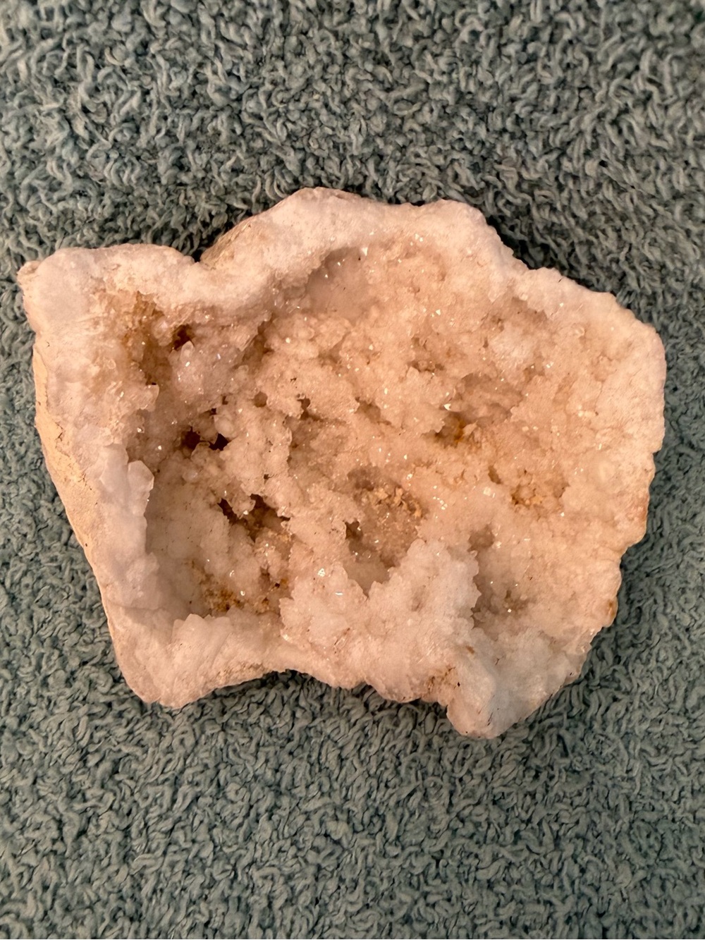 Natural Quartz Geode Crystal Hollow Cluster Sparkling Specimen Raw Gemstone 14oz